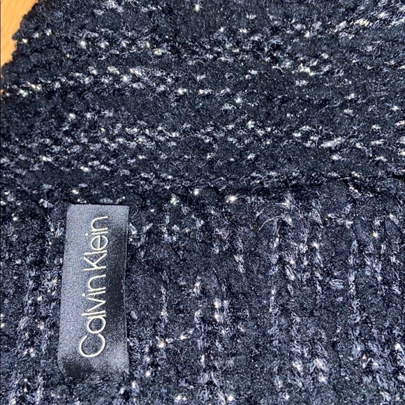 Calvin Klein black beanie with silver throughout, brand new, OS - Picture 2 of 4